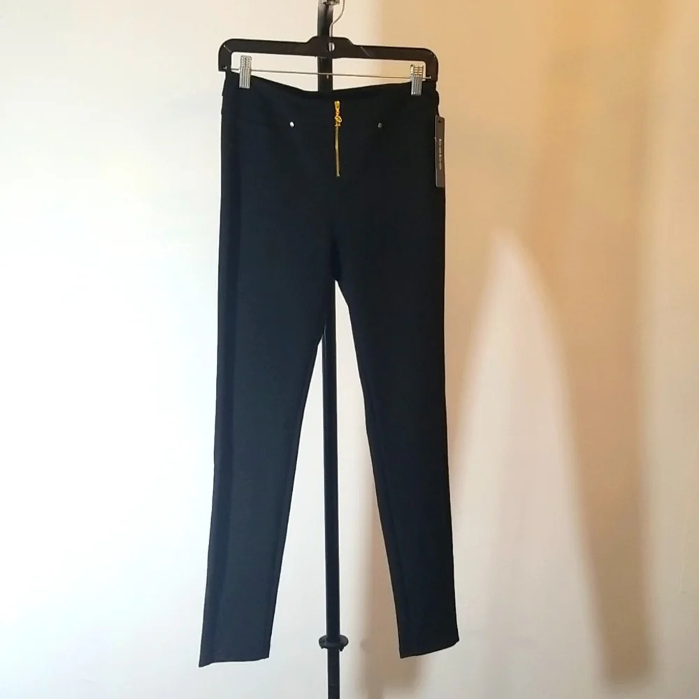 bebe faux 5 packet PDR  Pants bling gold pockets rhinestone studded cute y2k